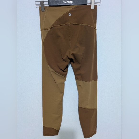 Lululemon Women Nulu Colour Block High-Rise Tight Leggings Brown Beige EUC Sz 6 - Picture 5 of 11